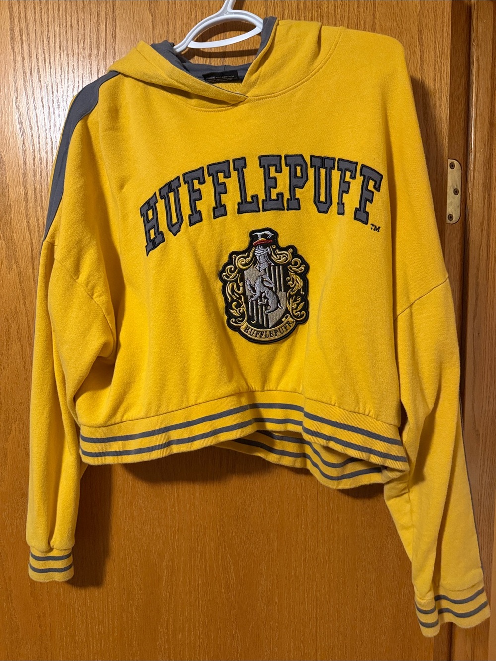 Hufflepuff Women's Yellow Scoop-Neck Hoodie Sweater